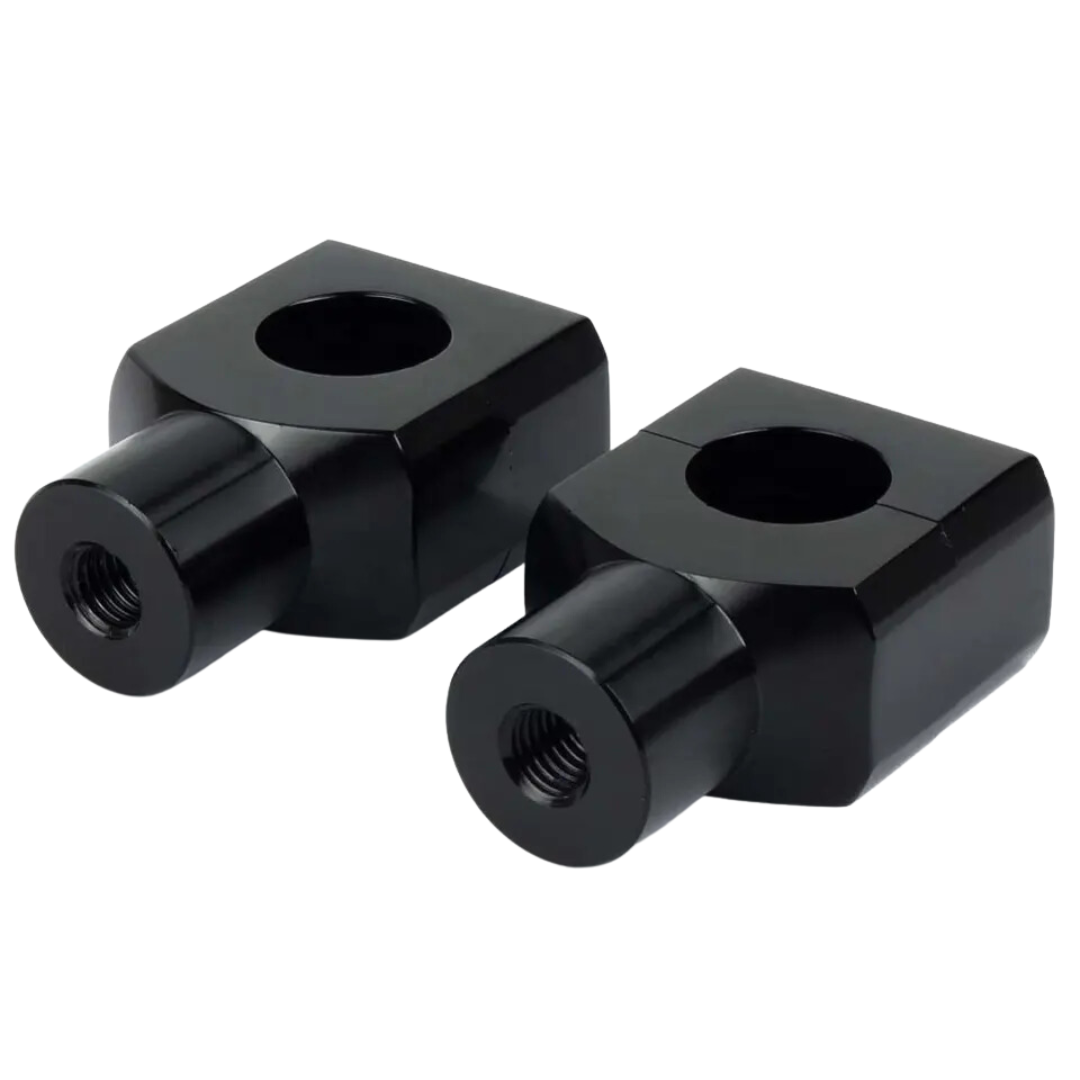 Handlebar Risers (25mm) Black Compatible with Harley/Cruiser