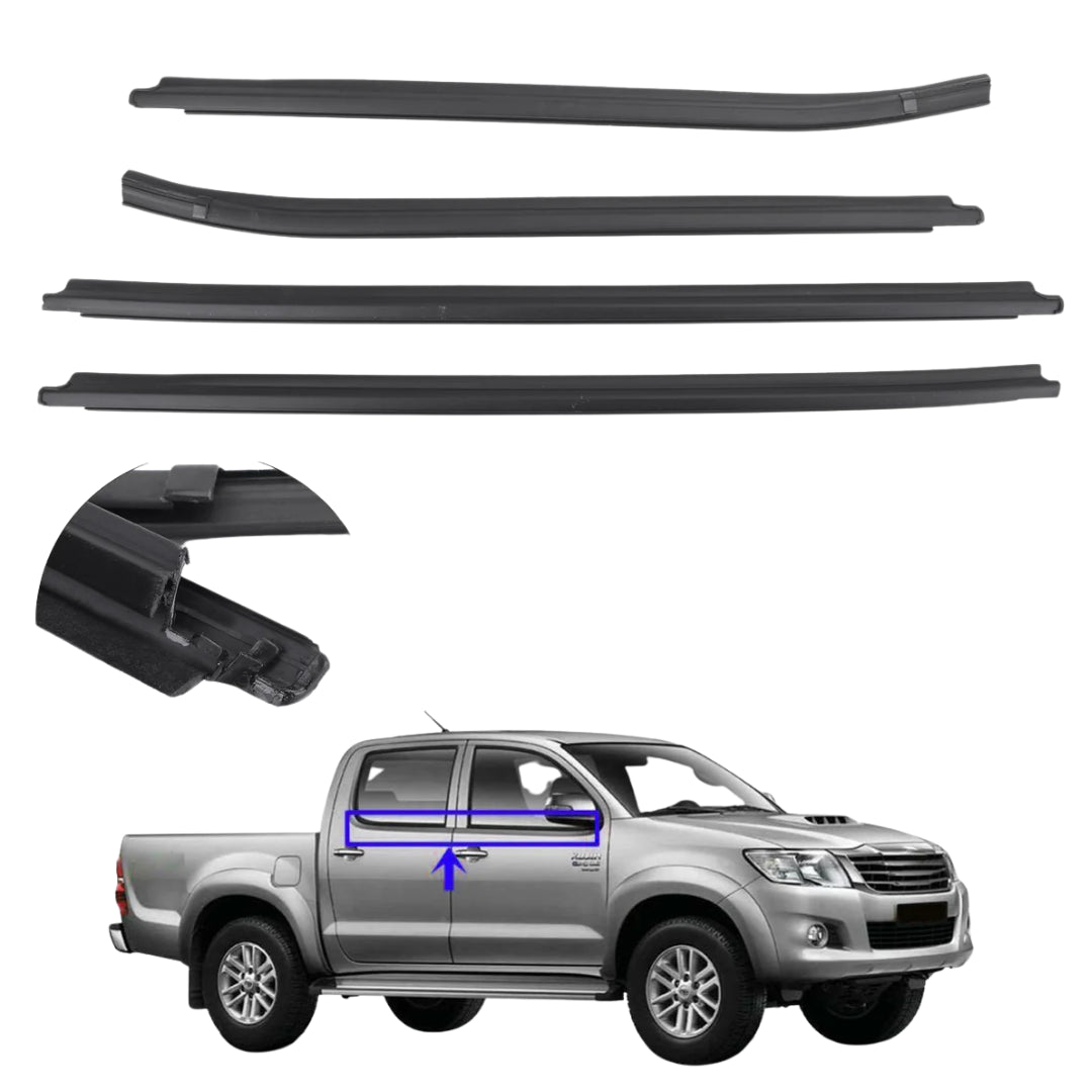 Aftermarket Window Weather Strip Trim Set: Toyota Hilux (2005-2015)