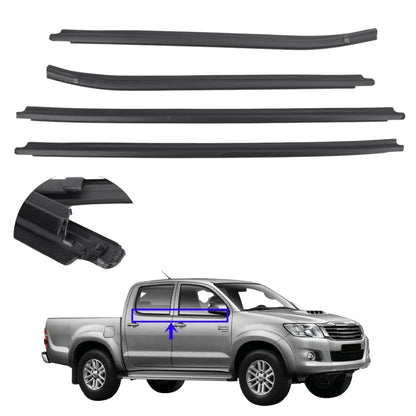 Aftermarket Window Weather Strip Trim Set: Toyota Hilux (2005-2015)