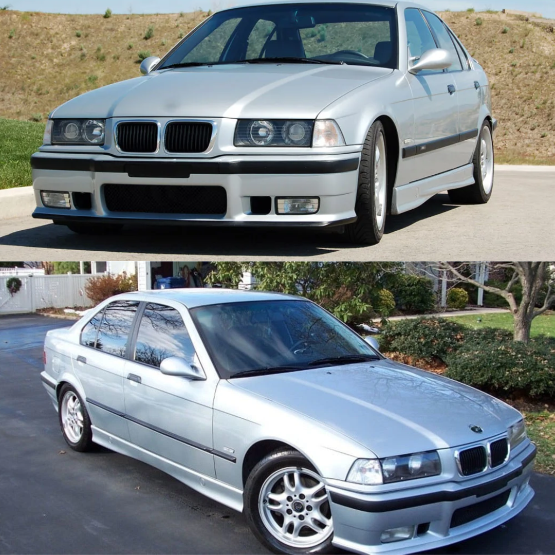 Aftermarket Fog Lights for M3 Style Front Bumper Compatible with BMW E36 - Transparent
