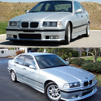 Aftermarket Fog Lights for M3 Style Front Bumper Compatible with BMW E36 - Transparent