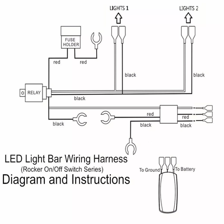 Spotlight/LED Bar Wiring Harness & Switch