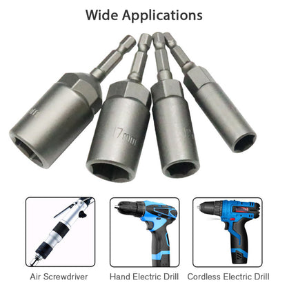 1/4'' Hex Drive Socket Set For Electric Impact Drill 6-17mm (6-Piece)