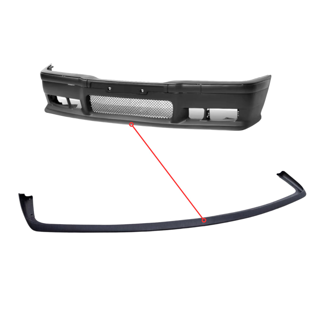 Aftermarket M3 Style Front Bumper Lip Compatible with BMW E36 (Lip Only)