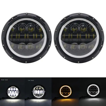 Auto 7-inch LED/ DRL Headlight with Indicator Set (80W)