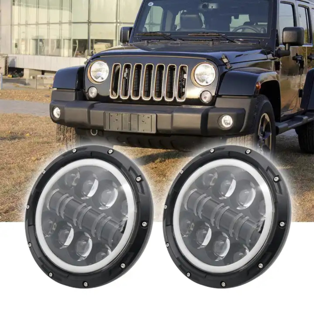 Auto 7-inch LED/ DRL Headlight with Indicator Set (80W)