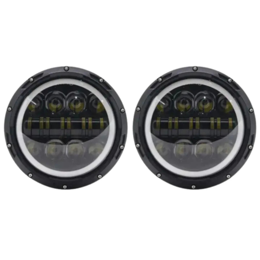 Auto 7-inch LED/ DRL Headlight with Indicator Set (80W)