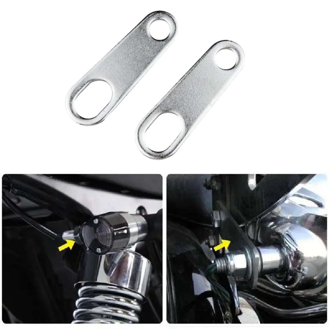 Motorcycle Indicator Bracket Set (Silver)