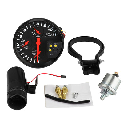 Auto 4-in-1 Tachometer: RPM/ Water/ Oil Temp / Oil Pressure (5-inch)