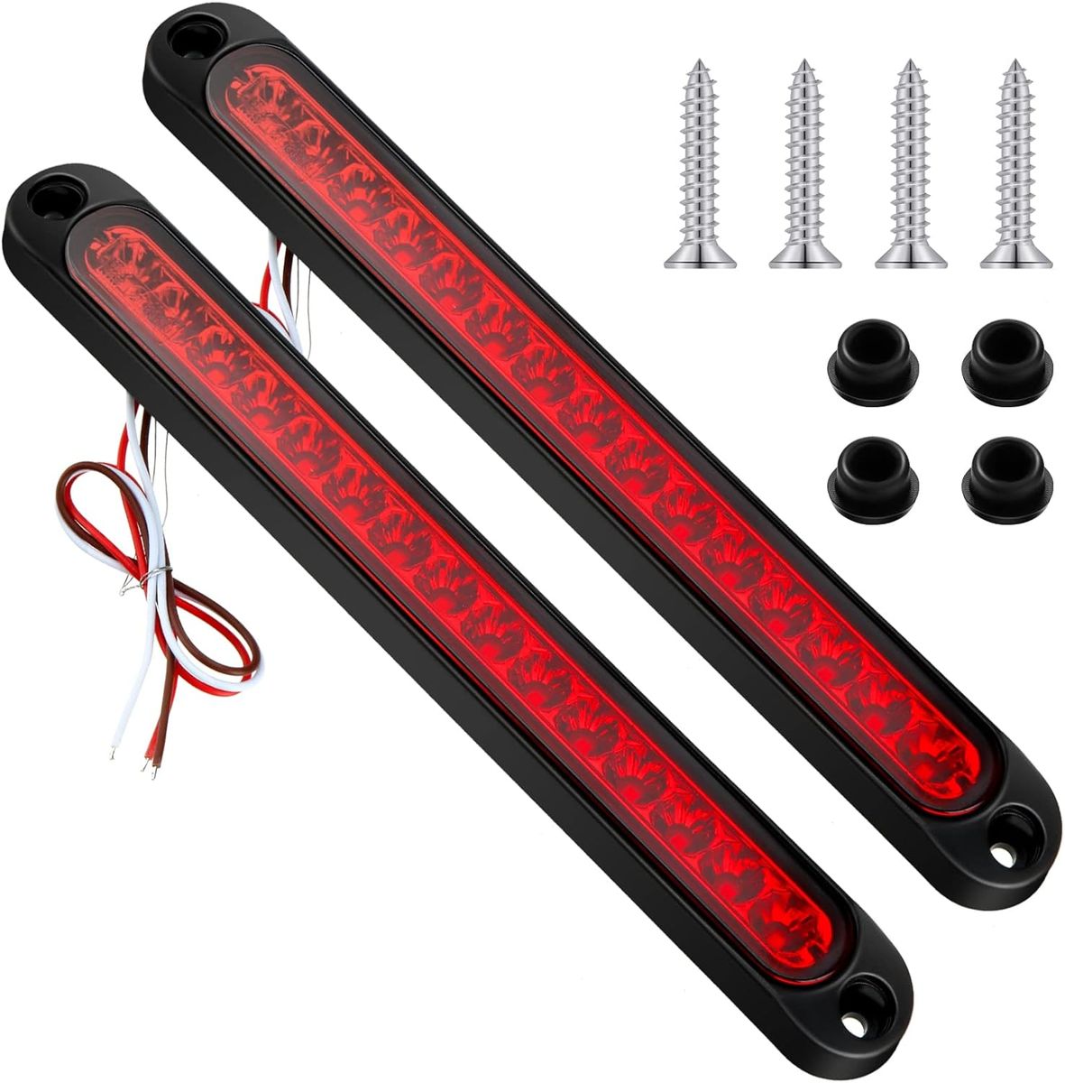 10In 15 LED Trailer Tail Light Bar Stop Turn Assembly Third Brake Strip