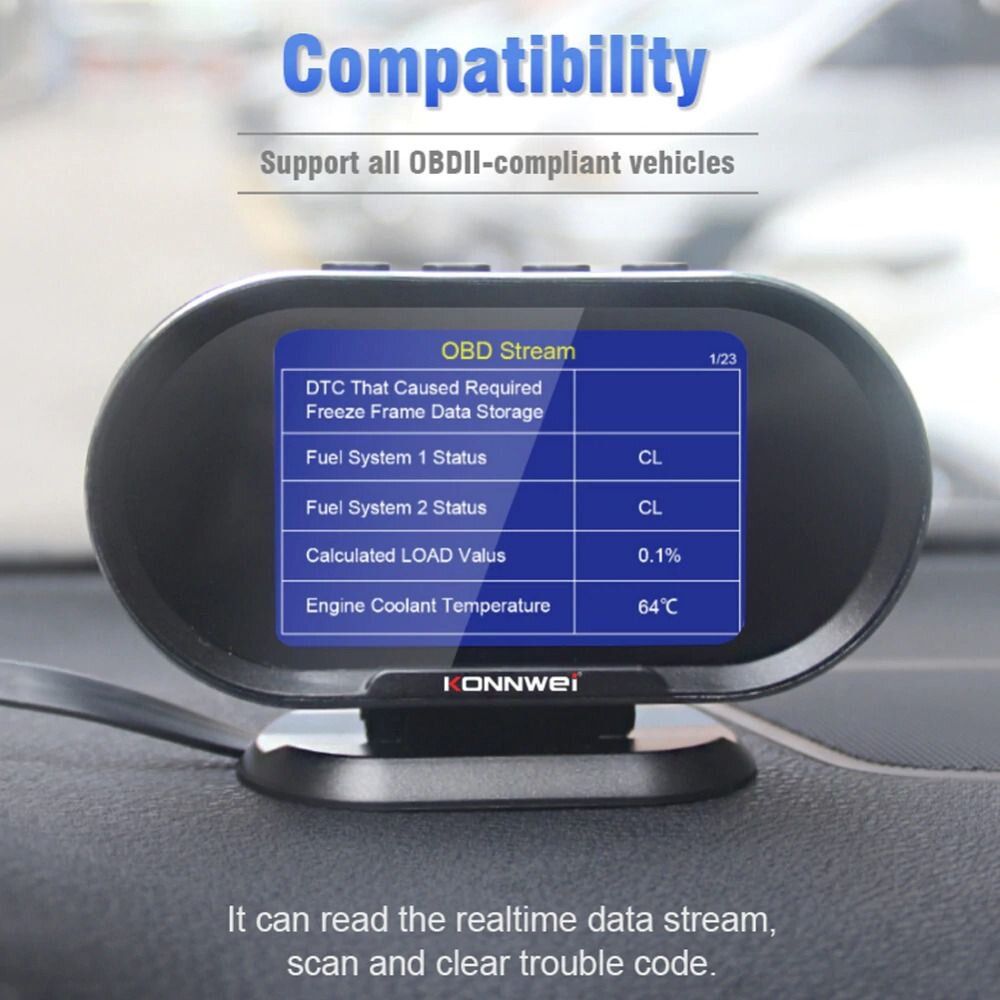 KW206 Auto Onboard Computer Gauge and OBII Engine Scanner