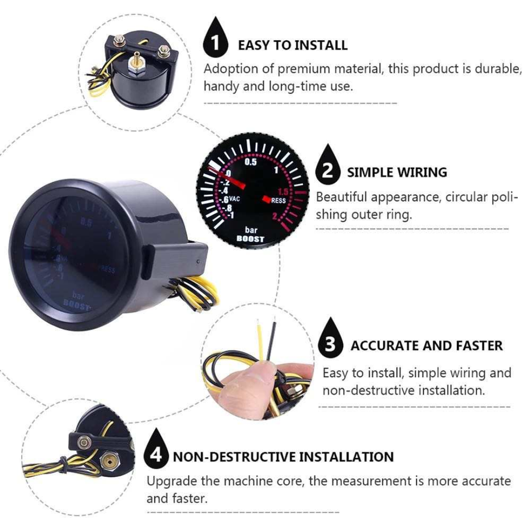 Automotive Bar Boost Gauge - Black (52mm)