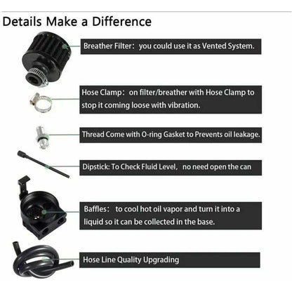 Automotive Oil Catch Can with Filter (300ml)