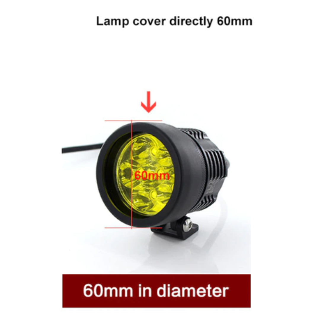 Motorcycle Spotlights with Yellow Lens Set (L9X)