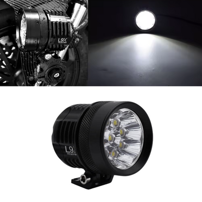 Motorcycle Spotlights with Yellow Lens Set (L9X)