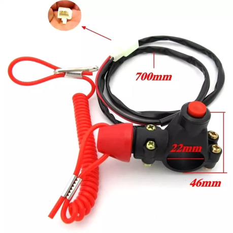 Emergency Motorcycle Kill Stop Engine Switch Push Button (22mm)