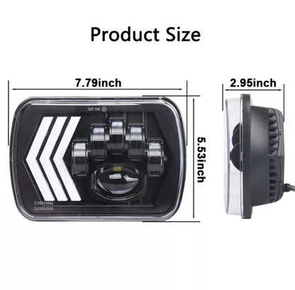 LED Headlight with DRL & Indicator Function Set of 2 - 7x6 5x7