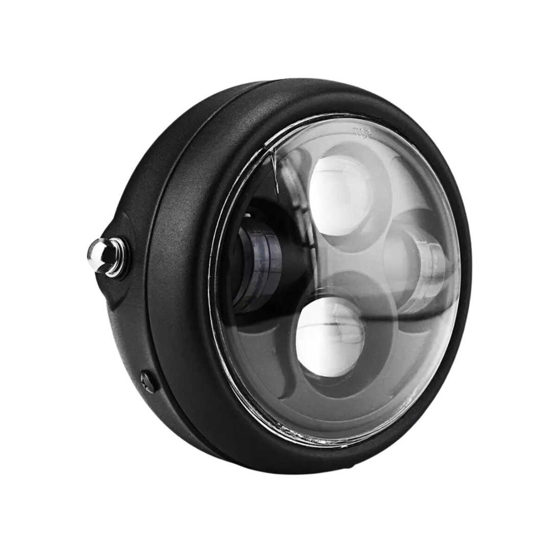 LED Round Headlight & Bracket Set: 6.5"