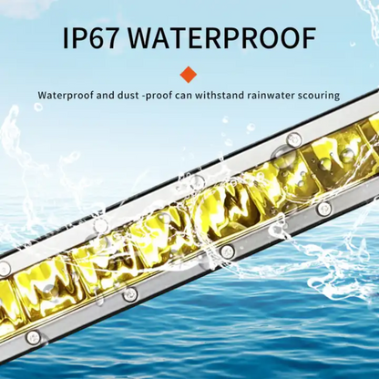 Auto Single Row Yellow LED Light Bar: 20-Inch (200W)