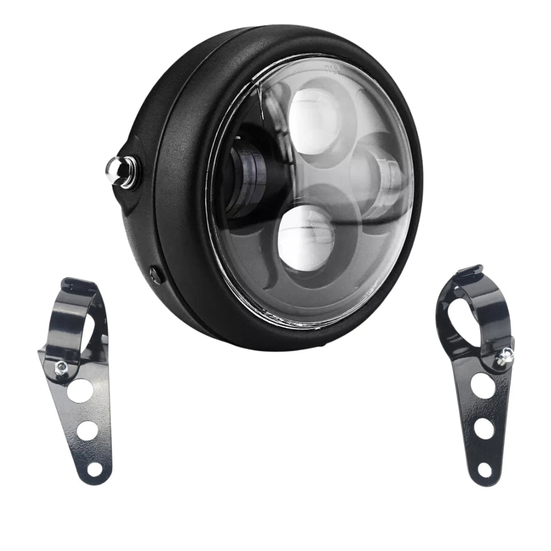 LED Round Headlight & Bracket Set: 6.5"