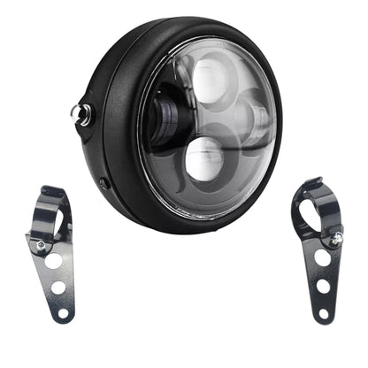 LED Round Headlight & Bracket Set: 6.5"