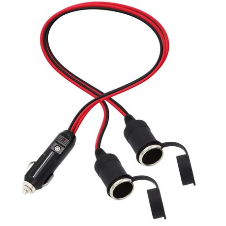 Power Adapter Cigarette Lighter Splitter Male Plug to 2 Female Sockets