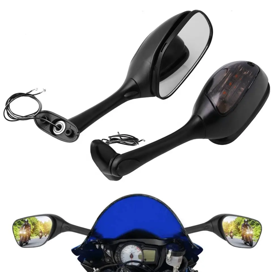 Mirror with LED Indicator Set (Smoke): Suzuki GSX-R600/ 750/ 1000