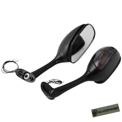 Mirror with LED Indicator Set (Smoke): Suzuki GSX-R600/ 750/ 1000