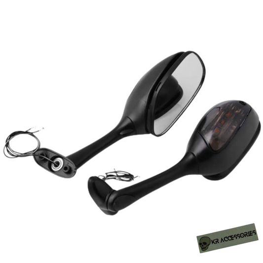 Mirror with LED Indicator Set (Smoke): Suzuki GSX-R600/ 750/ 1000
