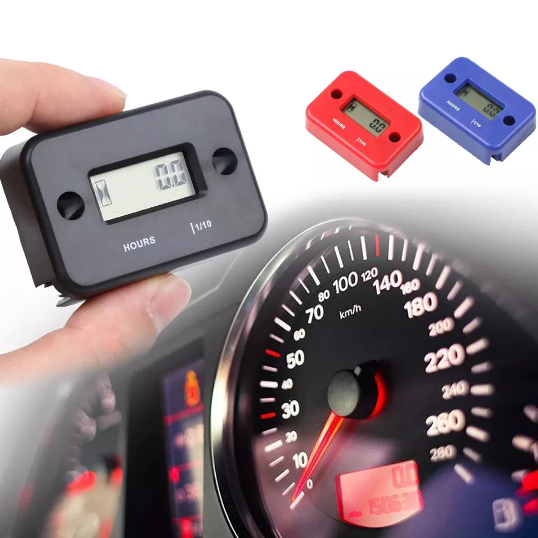 Universal Motorcycle Hour Meter - Black
