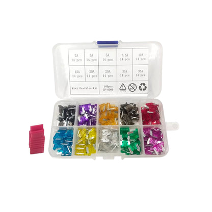 12V Automotive Mini Blade Fuse Kit with Holder (140 Piece)