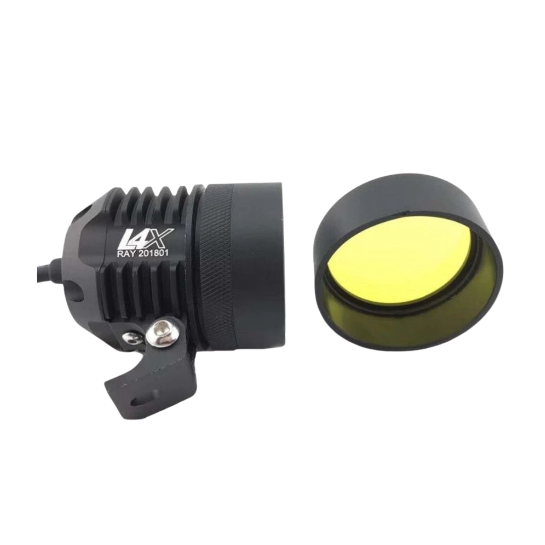 LED Motorcycle Spotlights/Yellow Lens & Wiring Set (40W)