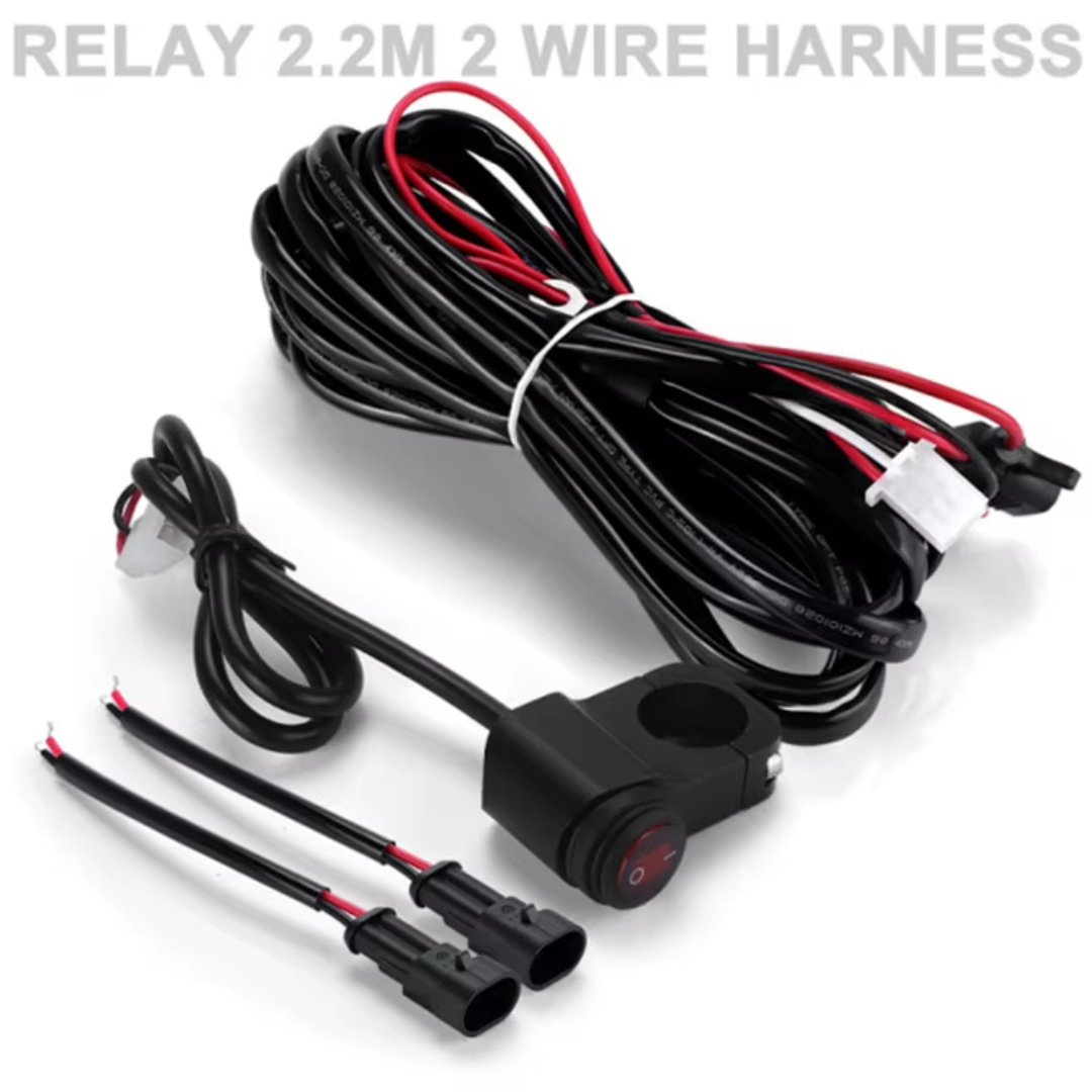 Motorcycle Wiring Harness & Handlebar Switch for Spot Light: (2.2m)