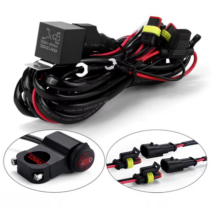 Motorcycle Wiring Harness & Handlebar Switch for Spot Light: (2.2m)