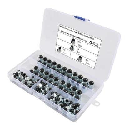 Nut with Black Nylon Cap Set M5/ M6/ M8 (120-Piece)