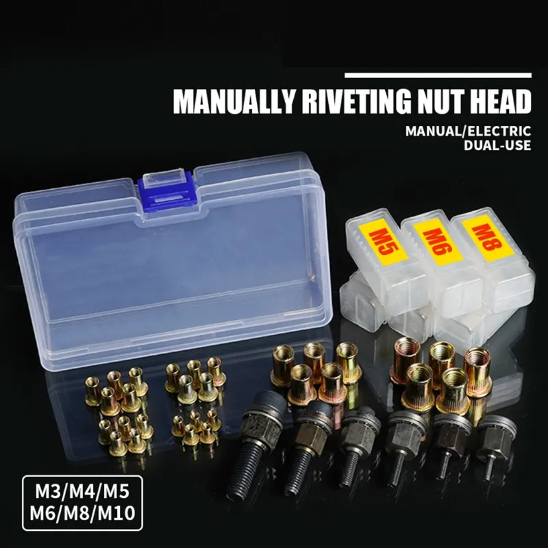 Pneumatic Rivet Tool Nut Thread/ Pull Head Riveting Nut M3-M10 Insert Kit