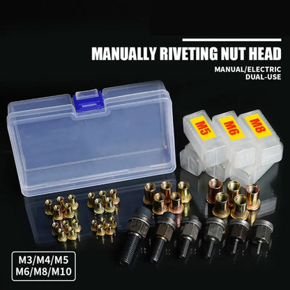 Pneumatic Rivet Tool Nut Thread/ Pull Head Riveting Nut M3-M10 Insert Kit