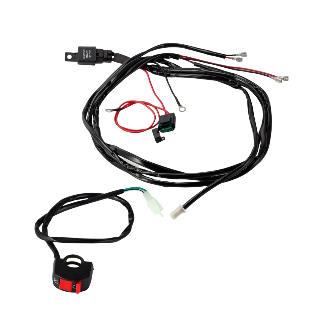 Motorcycle Spotlight Wiring Harness with Handlebar Switch (2-Light)