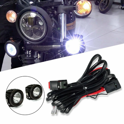 Motorcycle Spotlight Wiring Harness with Handlebar Switch (2-Light)
