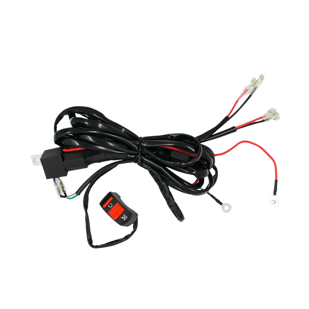 Motorcycle Spotlight Wiring Harness with Handlebar Switch (2-Light)