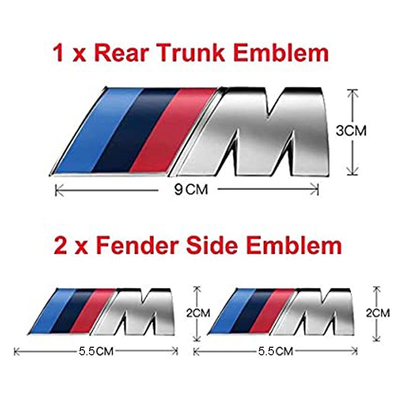 3 Piece M Power Badges SUV Set For BMW SUV(M-Badge-SUV-Set-GS)