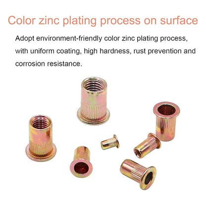 Home Tool DIY Zinc Plated Thread Nut Insert Set of 300 (M3 - M10)