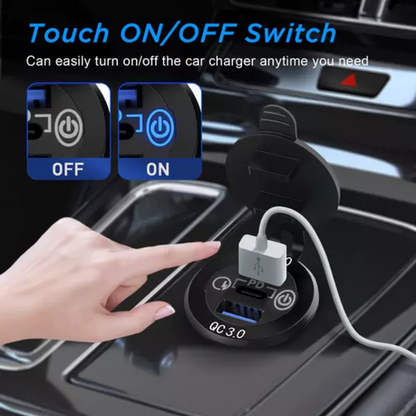 PD Type C Charger Socket & Dual Quick Charge 3.0 Ports