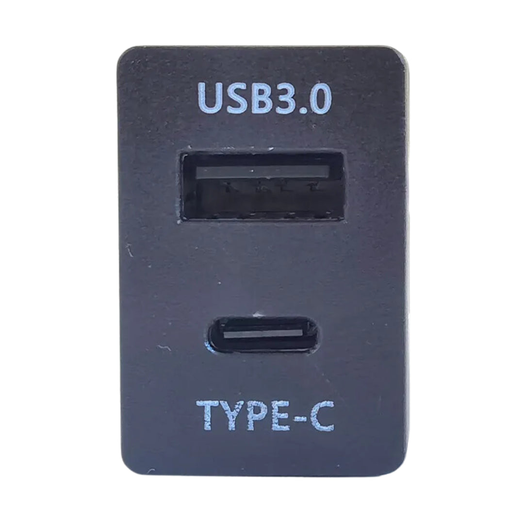 Automotive Dual Port Charger Socket: USB3.0 & Type C Compatible With Toyota Models