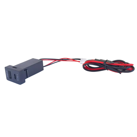 Automotive Dual Port Charger Socket: USB3.0 & Type C Compatible With Toyota Models