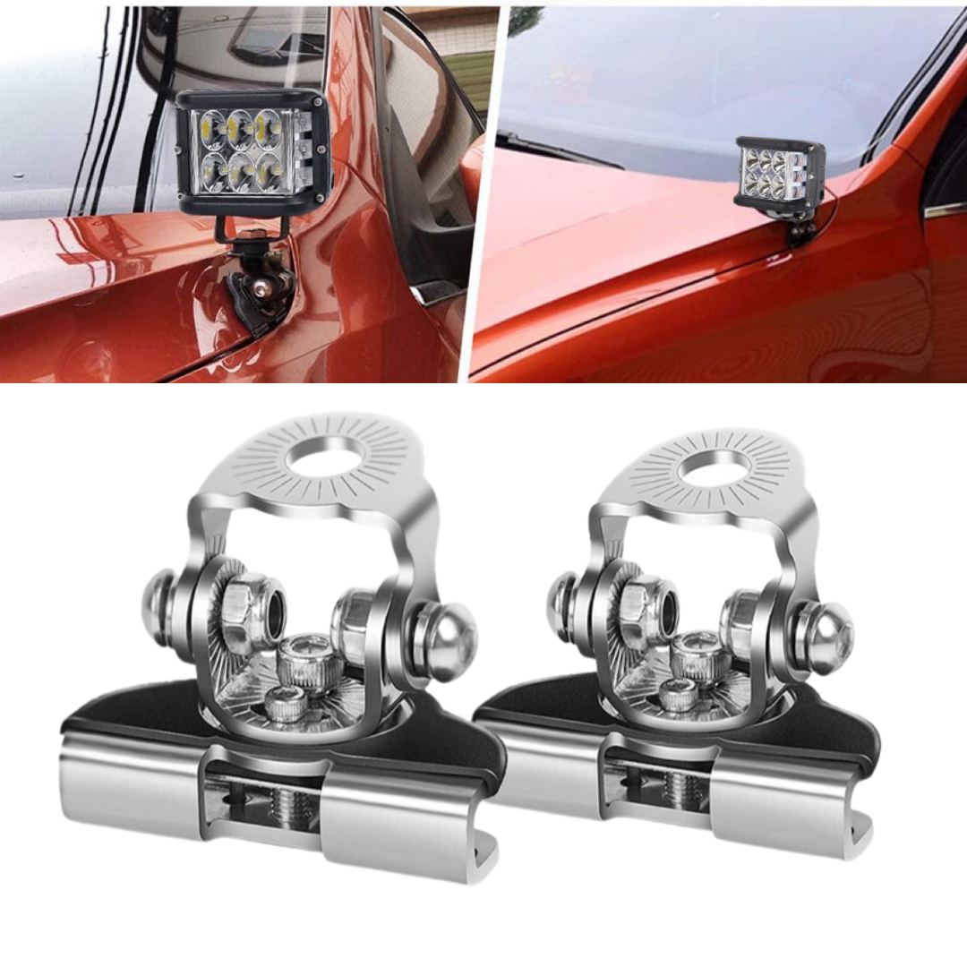 Automotive Bonnet Spotlight/ LED Bar Mounting Bracket Set