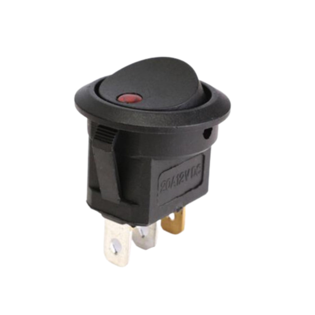 Mini Round On/Off Rocker Toggle Switch 3-Pin with LED (4-Piece)