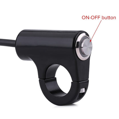 Motorcycle Handlebar Mount Switch with LED Light: 22mm - Blue