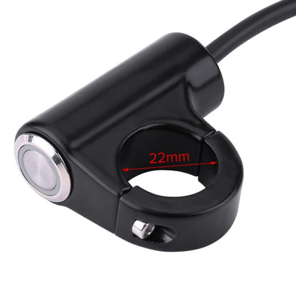 Motorcycle Handlebar Mount Switch with LED Light: 22mm - Blue
