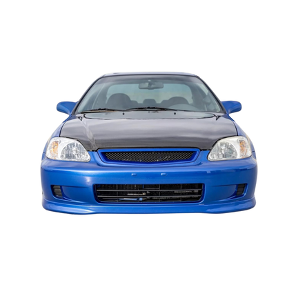 Aftermarket Black Mesh Grill Compatible with Honda Civic (1999-2000)